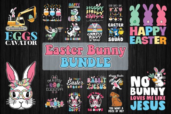 Retro Easter Bunny SVG Bundle for Graphics